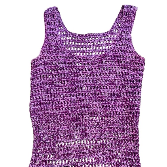 ALIX PINHO***Purple Crochet Maxi Dress***One Size $985 - Picture 2 of 5